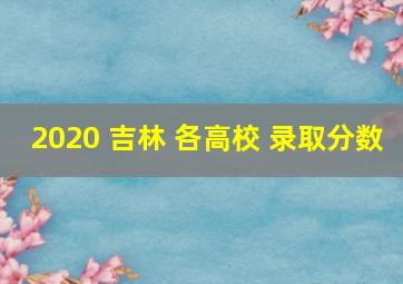 2020 吉林 各高校 录取分数